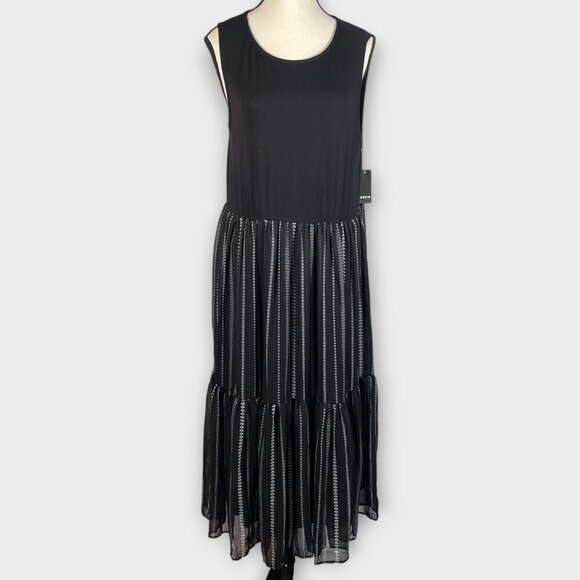 torrid Dresses & Skirts - TORRID Super Soft Fit & Flare Dress SZ 1 (1X, 14-16) Tiered Pockets Black NEW